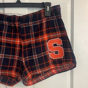 Syracuse University SU Blue & Orange Plaid Cotton Shorts